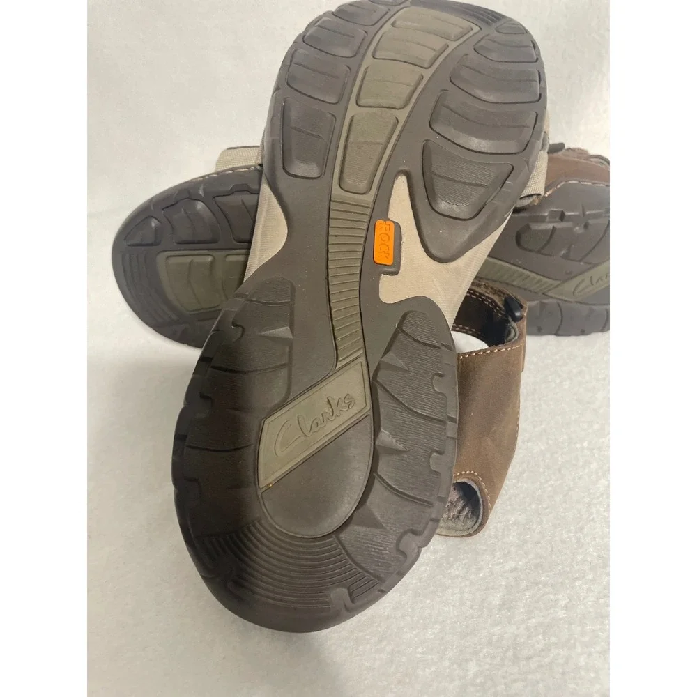 Clarks Leather Sport‎ Sandals Fisherman Men 12M Brown Adjustable Straps 63581